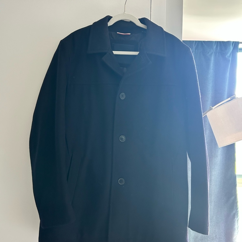 Men's Navy Wool Overcoat